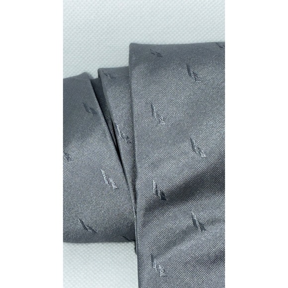 Stringbeans Plus Mens Gray Silk Embroidered Geometric Pattern Tie Made in USA - Picture 2 of 9